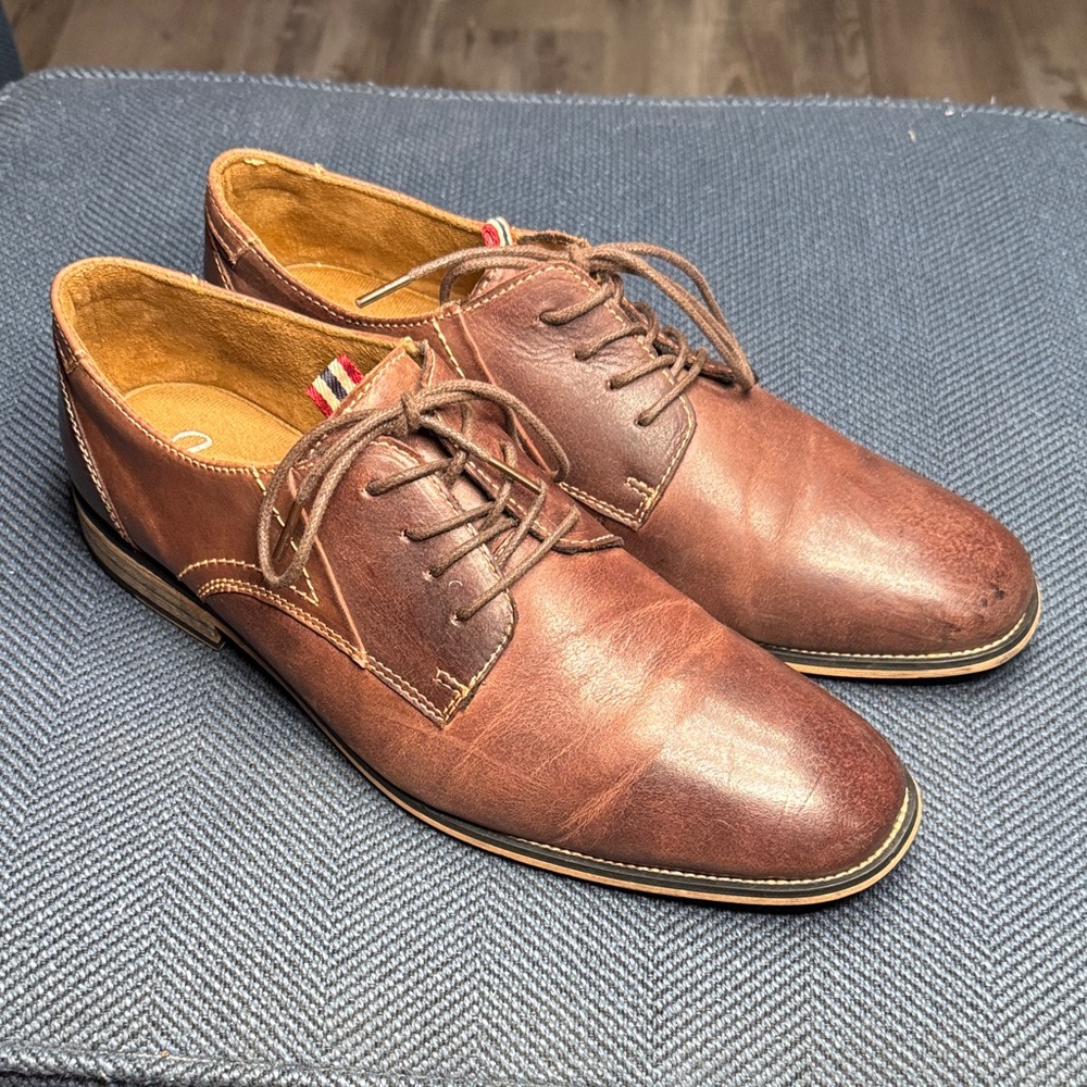 Elegant Brown Leather Men's Oxfords